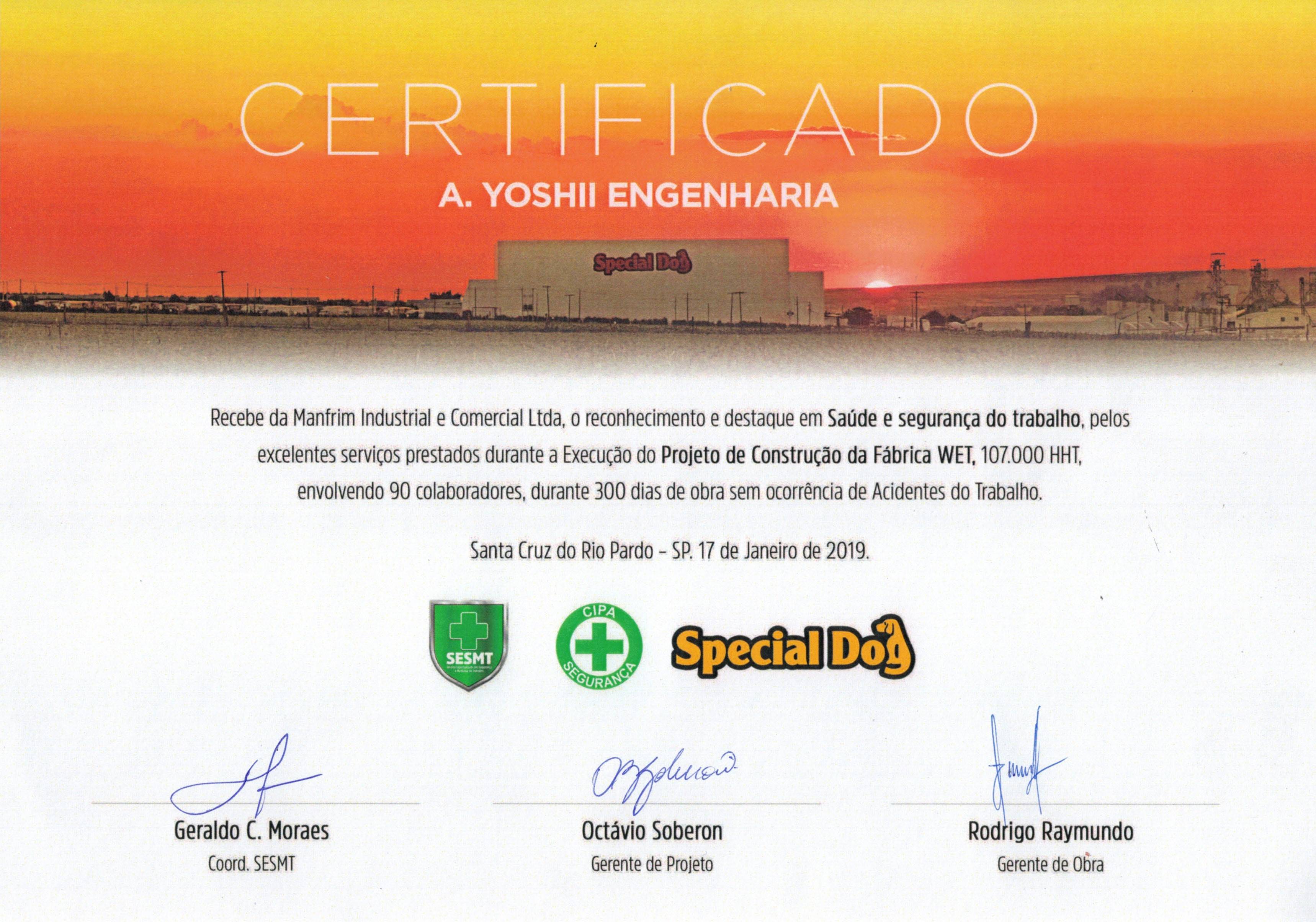 Certificado Special Dog | Saúde e Segurança do Trabalho 